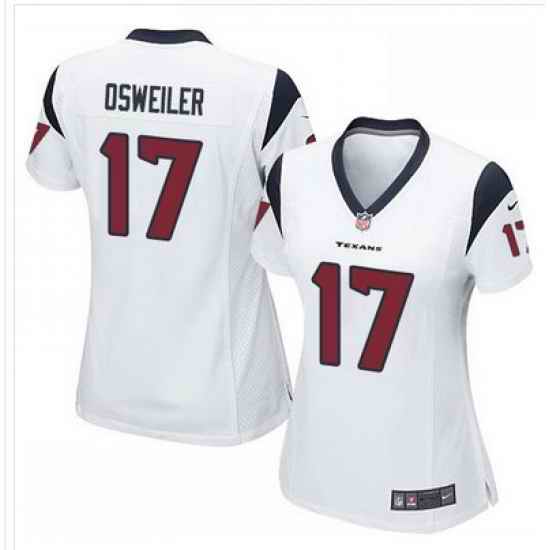 Nike Texans #17 Brock Osweiler White Womens Stitched NFL Elite Jersey